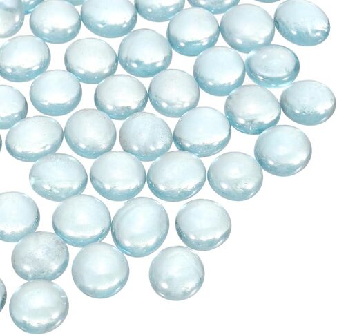 MECCANIXITY Glass Beads,100pcs Flat Glass Gemstone Green 1.1lbs (0.47-0.55") Glass Marbles Pebbles for Vase Fillers Aquarium Decor DIY Craft in Kuwait