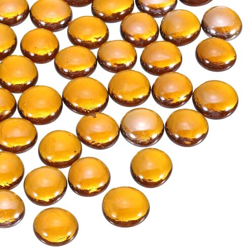 MECCANIXITY Glass Beads,100pcs Flat Glass Gemstone Green 1.1lbs (0.47-0.55") Glass Marbles Pebbles for Vase Fillers Aquarium Decor DIY Craft in Kuwait