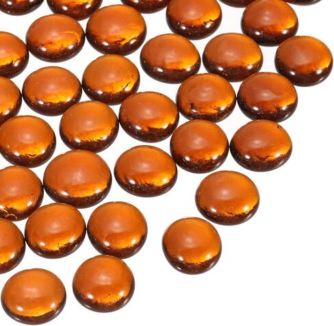 MECCANIXITY Glass Beads,100pcs Flat Glass Gemstone Green 1.1lbs (0.47-0.55") Glass Marbles Pebbles for Vase Fillers Aquarium Decor DIY Craft in Kuwait