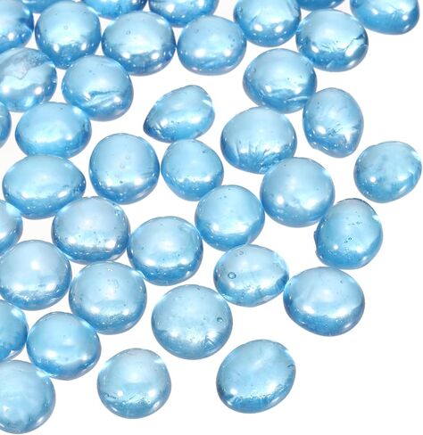 MECCANIXITY Glass Beads,100pcs Flat Glass Gemstone Green 1.1lbs (0.47-0.55") Glass Marbles Pebbles for Vase Fillers Aquarium Decor DIY Craft in Kuwait