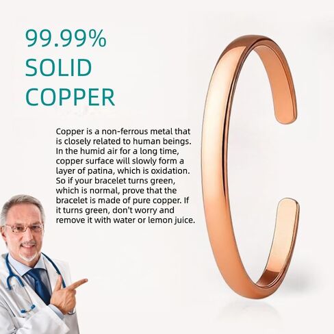 Copper Bracelet for Women — 99.99% Pure Copper Bracelets — Raw, Solid & Handmade Bracelet Cuff Bangles Open Cuff Style in Saudi Arabia