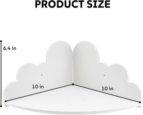 Cloud Floating Corner Shelves - Set of 3 Cloud Corner Wall Shelves for Kid’s Room White Floating Shelf Nursery Wall Deor Small Cute Clouds Dispaly Shelf for Toys Plants & Storage in Saudi Arabia