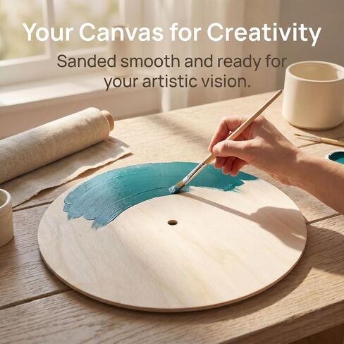 12-inch Unfinished Round Wood Clock Face - Sanded Smooth DIY Craft Blank for Painting, Home Decor & Analog Clock Making in Kuwait