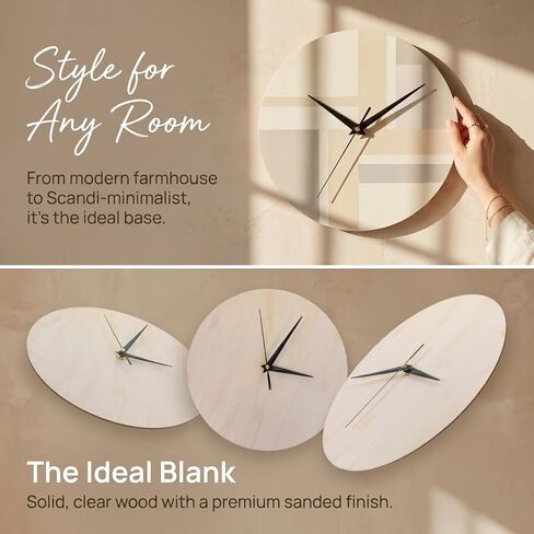 12-inch Unfinished Round Wood Clock Face - Sanded Smooth DIY Craft Blank for Painting, Home Decor & Analog Clock Making in Kuwait