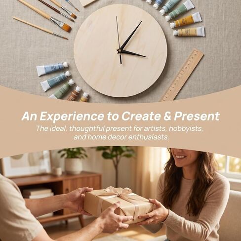 12-inch Unfinished Round Wood Clock Face - Sanded Smooth DIY Craft Blank for Painting, Home Decor & Analog Clock Making in Kuwait