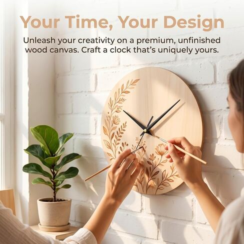 12-inch Unfinished Round Wood Clock Face - Sanded Smooth DIY Craft Blank for Painting, Home Decor & Analog Clock Making in Kuwait