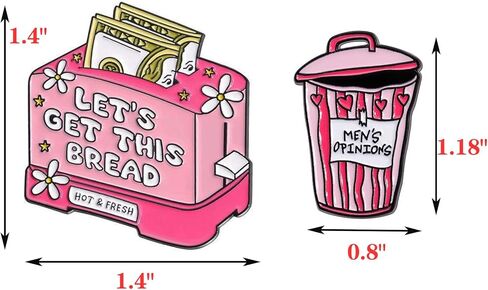 2pcs Funny Enamel Pins for Jackets, Bags, Hats, Backpacks, Cute Bread Maker Lapel Pin Garbage Can Brooch Badge Gift for Women in Saudi Arabia