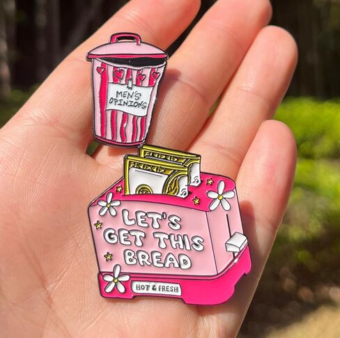 2pcs Funny Enamel Pins for Jackets, Bags, Hats, Backpacks, Cute Bread Maker Lapel Pin Garbage Can Brooch Badge Gift for Women in Saudi Arabia