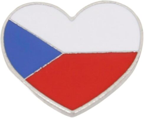 Country Flag Heart-Shaped Enamel Brooch Pin, Butterfly Clasp, 0.67 x 0.79 Inches in Kuwait