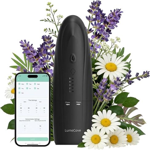 Plug in Waterless Essential Oil Diffuser Smart App & Bluetooth Control Scent Machine Home Fragrance Atomizer, White in Kuwait