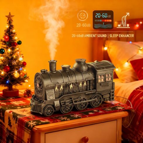 Train Diffuser, 300ml Vintage Steam Train Essential Oil Diffuser, 2 Color LED Dual Mist Modes Christmas Train Air Diffuser Aromatherapy Humidifier with Remote Control, 2/8 Hours Auto Shut-Off in Saudi Arabia