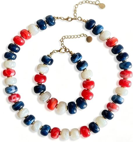 Resin Chunky Beaded Necklace for Women Minimalistic Modern Statement Necklace Jewelry Accessories in Saudi Arabia