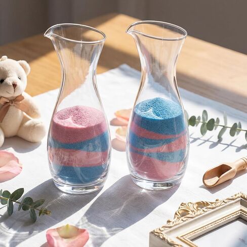 2 Pack Glass Wedding Sand Ceremony Set Pitcher Shaped Sand Jars Clear Unity Sands for Wedding Ceremony Set Sands Vase Decor Party Supplies 8.54 Inch in Saudi Arabia