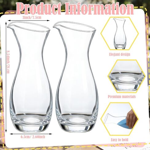 2 Pack Glass Wedding Sand Ceremony Set Pitcher Shaped Sand Jars Clear Unity Sands for Wedding Ceremony Set Sands Vase Decor Party Supplies 8.54 Inch in Saudi Arabia