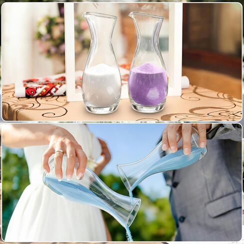 2 Pack Glass Wedding Sand Ceremony Set Pitcher Shaped Sand Jars Clear Unity Sands for Wedding Ceremony Set Sands Vase Decor Party Supplies 8.54 Inch in Saudi Arabia