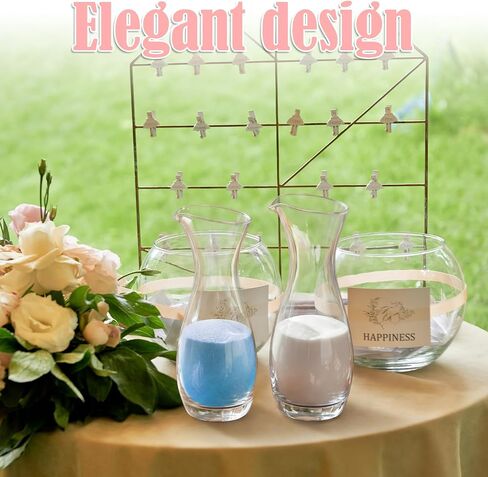2 Pack Glass Wedding Sand Ceremony Set Pitcher Shaped Sand Jars Clear Unity Sands for Wedding Ceremony Set Sands Vase Decor Party Supplies 8.54 Inch in Saudi Arabia
