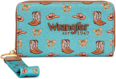 محفظة X Wrangler Rodeo Icons للنساء محافظ معصم غربية محفظة سفر كبيرة محفظة للسيدات مع حجب RFID in Kuwait