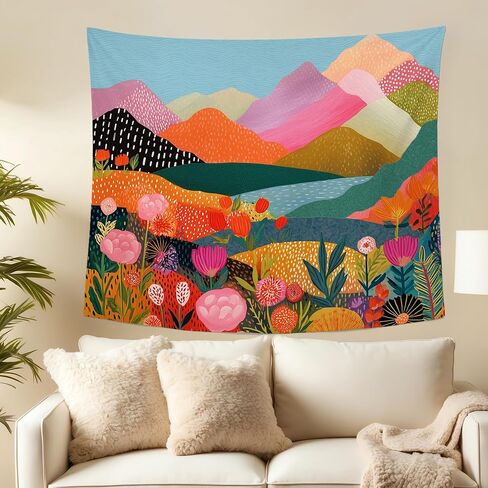 MNOSAIOO Inspirational Floral Spring Wall Tapestry Hanging for Classroom, Bloom Where You Are Planted Tapestry, Cute Nursery Colorful Tapestries Wall Decor for Bedroom Therapy Girly Room 60x50 inch in Saudi Arabia