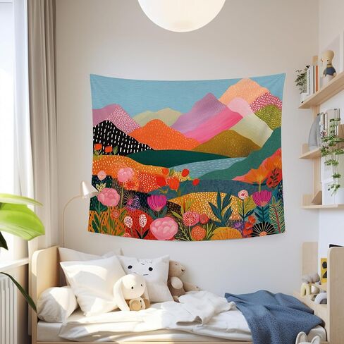 MNOSAIOO Inspirational Floral Spring Wall Tapestry Hanging for Classroom, Bloom Where You Are Planted Tapestry, Cute Nursery Colorful Tapestries Wall Decor for Bedroom Therapy Girly Room 60x50 inch in Saudi Arabia
