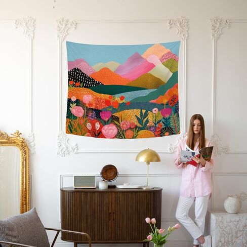 MNOSAIOO Inspirational Floral Spring Wall Tapestry Hanging for Classroom, Bloom Where You Are Planted Tapestry, Cute Nursery Colorful Tapestries Wall Decor for Bedroom Therapy Girly Room 60x50 inch in Saudi Arabia