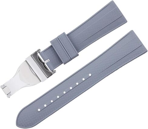 For TUDOR Strap M79360.M79363 Stainless Fold Buckle Black Bay 1958 GMT 41mm Dial 22mm Flat End Soft Fluororubber WatchBands in Saudi Arabia