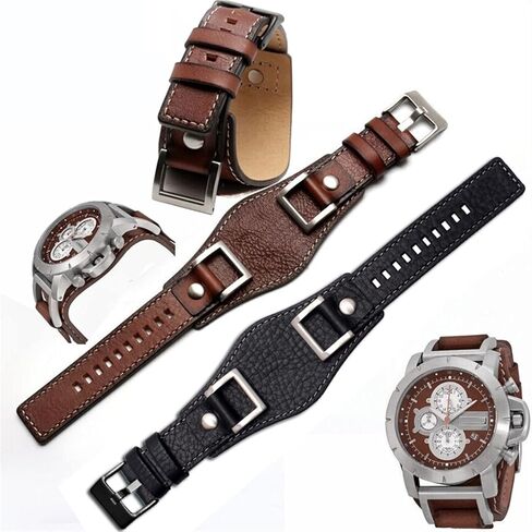 CZKE Genuine Leather for Fossil JR1157 Watch Band Accessories Vintage Style Strap with Stainless Steel Joint 24mm Watchbands (Color : Brown, Size : 24mm) in Saudi Arabia