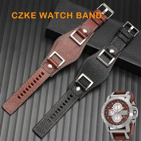 CZKE Genuine Leather for Fossil JR1157 Watch Band Accessories Vintage Style Strap with Stainless Steel Joint 24mm Watchbands (Color : Brown, Size : 24mm) in Saudi Arabia