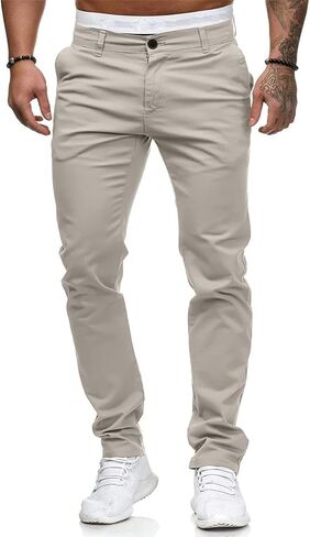 Men’s Slim Fit Chino Pants Stretch Casual Dress Trousers Business Work Office Golf Comfortable Slacks in Kuwait