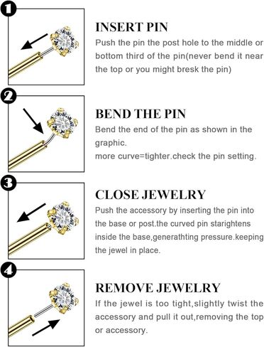 20G 18G 16G Threadless Flat Back Earrings Nose Studs 316L Surgical Steel Tragus Forward Helix Conch Cartilage Lobe Earrings Stud Medusa Labret Monroe Lip Ring Piercing Jewelry For Women Men in Kuwait
