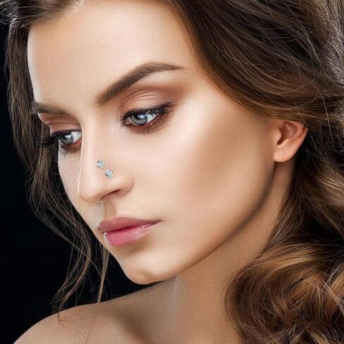 8pcs 316L Surgical Steel Nose Piercings Jewelry 20G Nose Rings Studs For Women, 3mm CZ & Opal Nose Ring Noses Studs 20 Gauge Noses Screw Stud in Saudi Arabia