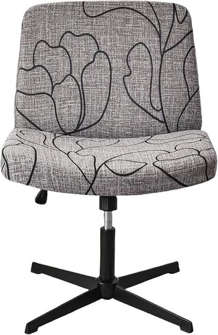 Armless Office Chair Slipcover Printed Mid Back Wide Chair Cover Criss Cross Chair Seat Protector Modern Simple Accent Chair Covers Lavender Leaf in Saudi Arabia