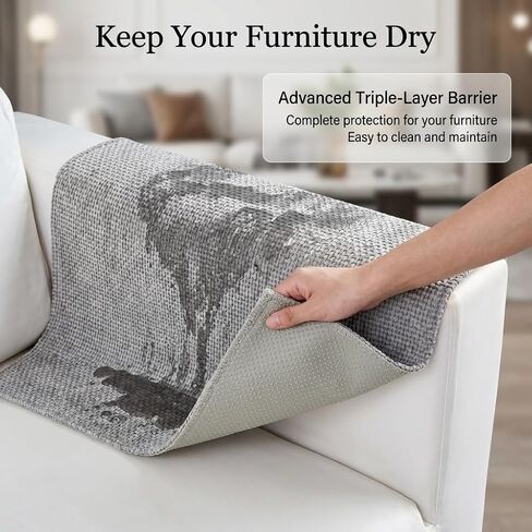 Sofa Arm Covers, Couch Arm Covers,Waterproof Armrest Cover for Sofa, 2pcs Chair Armrest Cover Non-Slip Armchair Slipcovers for Sofa Couch, Headrest Cover, (Light Grey, 24" x 20"-2 pcs) in Saudi Arabia