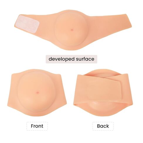 Silicone Pregnant Belly Artificial Realistic Skin Cotton Filled Fake pregnancy Belly Prop Baby Bump Lightweight For Performance Maternity Party Costume Props (White,4-6 Month) in Kuwait