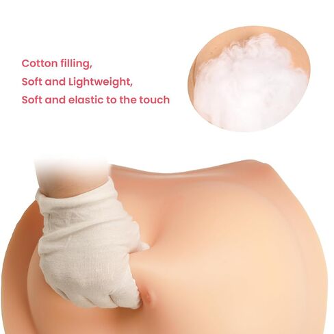 Silicone Pregnant Belly Artificial Realistic Skin Cotton Filled Fake pregnancy Belly Prop Baby Bump Lightweight For Performance Maternity Party Costume Props (White,4-6 Month) in Kuwait