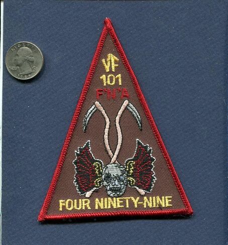 رقعة مطرزة - رقع للنساء والرجال - VF-101 Grim Reapers Crew Training Class 4 1999 Navy F-14 Tomcat Squadron Patch in Kuwait