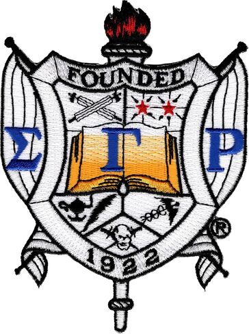 Sigma Gamma/Γ Rho Crest Emblem Iron-On Patch [White - 5"] - ID#66245 in Kuwait