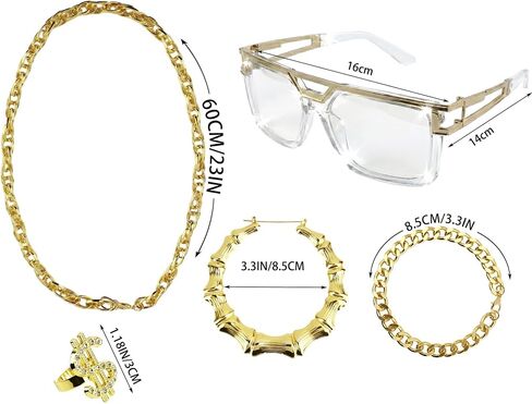 80s 90s Hip Hop Costume Kit for Women Old School Rapper Accessories Set for 80s 90s Theme Party in Saudi Arabia