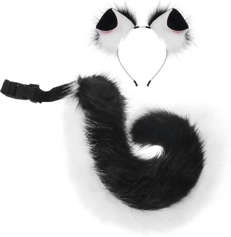 Dog Ears and Tail Set for Adults, Faux Fur Puppy Costume Accessory with Adjustable Waist Strap in Saudi Arabia