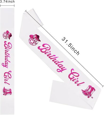 Cowgirl Birthday Sash and Heart Sunglasses Disco Cowgirl Birthday Party Decorations Hot Pink Birthday Sash Western Birthday Party Decorations Birthday Gifts for Women Party Favors in Saudi Arabia