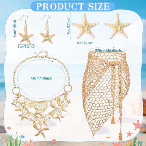 Mermaid Costume Women, Mermaid Costume Accessories Crochet Skirt Mermaids Jewelry Set for Summer Beach Party Halloween in Saudi Arabia