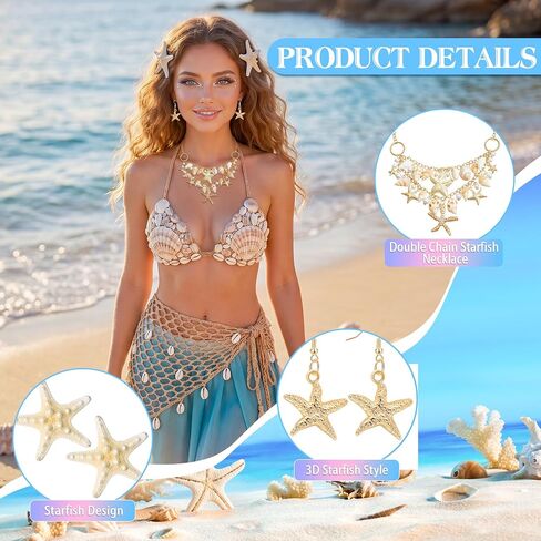 Mermaid Costume Women, Mermaid Costume Accessories Crochet Skirt Mermaids Jewelry Set for Summer Beach Party Halloween in Saudi Arabia