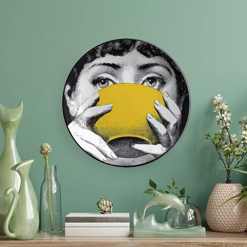 Lina Cavalieri Plate, Wall Decorative Plate, Mysterious Face Plate Wall Hanging Decoration,Including Bracket and Special Spring Hook,A18,6inch in Saudi Arabia