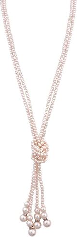 Long Pearl Necklaces for Women 120 CM Faux Glass Pearls String Layered Choker Beaded Y Necklace Knot Jewelry 1 Pcs in Saudi Arabia