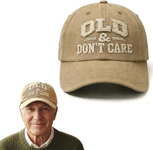 Old & Don't Care Hat, Vintage Distressed Old & Don’t Care Cap, Adjustable Funny Baseball Cap in Saudi Arabia