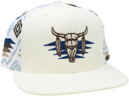 Rodeo Time Dale Brisby White Aztec Skull Adjustable Snapback Hat in Saudi Arabia