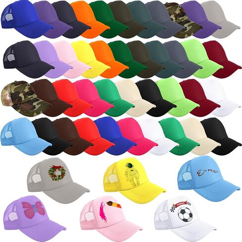 48 Pcs Kids Trucker Hats Sublimation Summer Baseball Caps Adjustable Mesh Hats for Kids Outing Sports Activities in Saudi Arabia