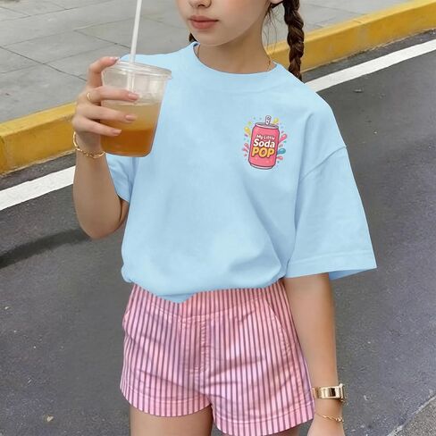 تي شيرت BeWithYou اللطيف My Little Soda Pop للفتيات والأطفال تي شيرت برسوم كارتونية كاواي تي شيرت Preppy مضحك للطعام تي شيرت علوي جمالي in Kuwait