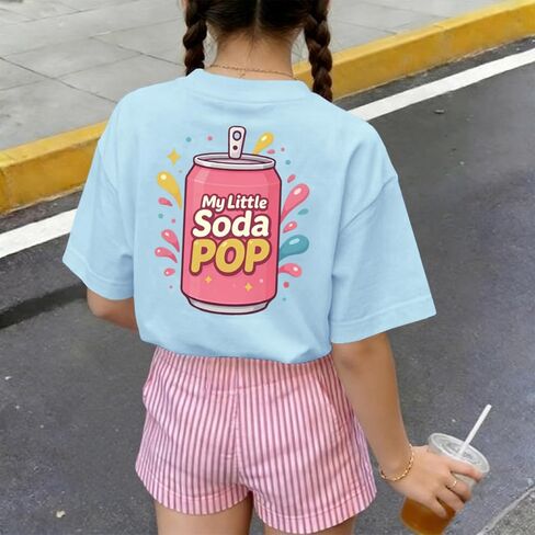 تي شيرت BeWithYou اللطيف My Little Soda Pop للفتيات والأطفال تي شيرت برسوم كارتونية كاواي تي شيرت Preppy مضحك للطعام تي شيرت علوي جمالي in Kuwait