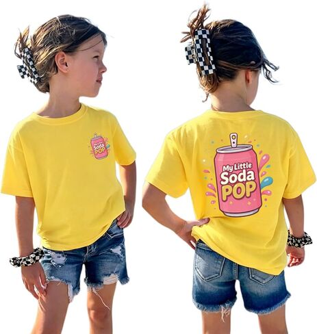 BeWithYou Cute My Little Soda Pop Shirts for Girls Kids Kawaii Cartoon T Shirts Preppy Funny Food Graphic Tees Aesthetic Tops in Saudi Arabia