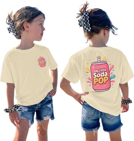تي شيرت BeWithYou اللطيف My Little Soda Pop للفتيات والأطفال تي شيرت برسوم كارتونية كاواي تي شيرت Preppy مضحك للطعام تي شيرت علوي جمالي in Kuwait